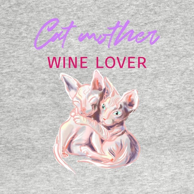 Cat mother wine lover. Two sphynx kittens by Orangerinka